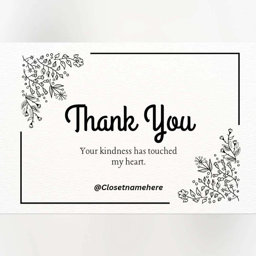 50 Custom 4x6 Minalistic Floral Thank You Notes Labels/Thank You Stickers